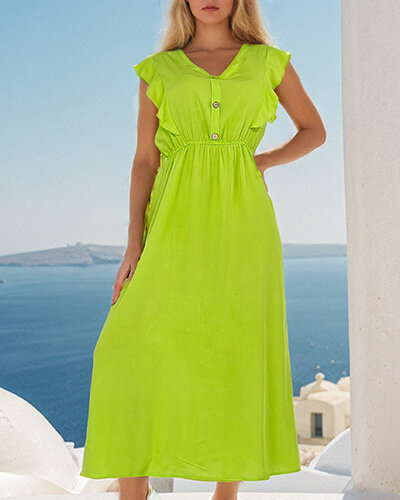 Royalfashion Moteriška midi suknelė su sagomis