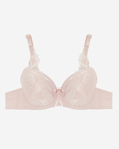 Šviesiai rožinė moteriška liemenėlė su nėriniais - Apatiniai drabužiai