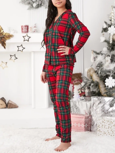 Royalfashion Рождественские детские хлопковые клетчатые пижамы