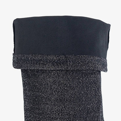 Ботинки женские графитовые блестящие на столбе Гослава - Обувь