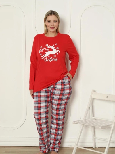 Royalfashion рождественские хлопковые пижамы для женщин большого размера