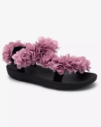 Royalfashion Темно-розовые женские сандалии с цветами Alferroy