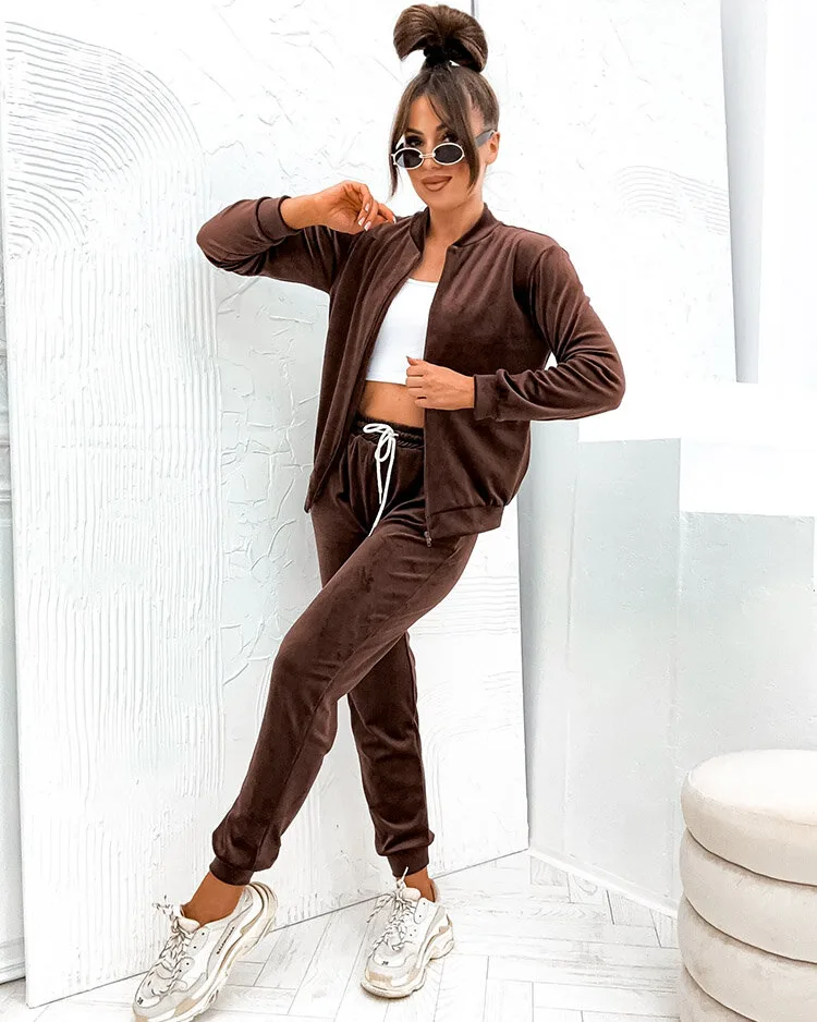 Royalfashion Женский хлопковый а'ля велюровый комплект