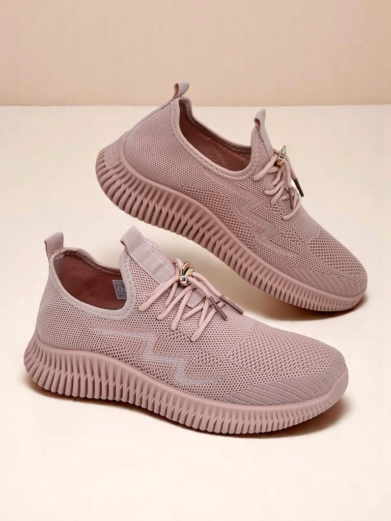 Aurelia Rosa – damskie sportowe buty Royalfashion z tkaniny, różowe, płaski obcas