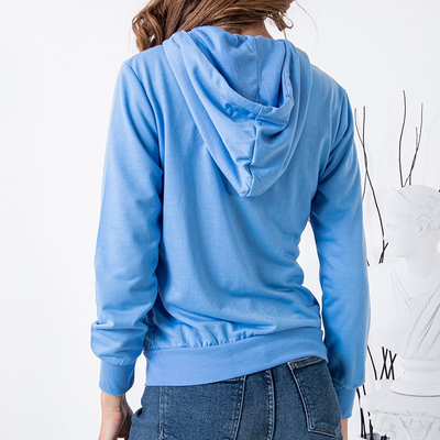 женская толстовка на молнии синего цвета - Одежда