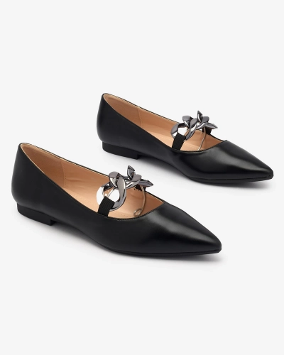 Royalfashion Женские балеринки с заостренным носом черного цвета Rahha