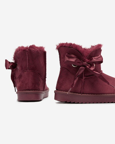 OUTLET Bordo spalvos moteriški sniego batai su lankeliu Rimms- Footwear