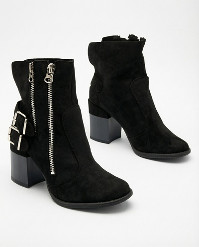 Royalfashion Moteriški juodi batai su puošyba Feirrgo