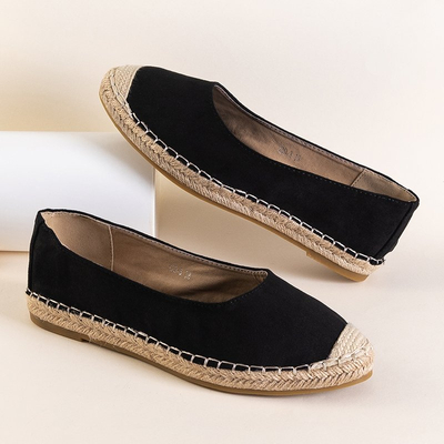 Moteriškos juodos eko-zomšos espadrilės Silina- Batai
