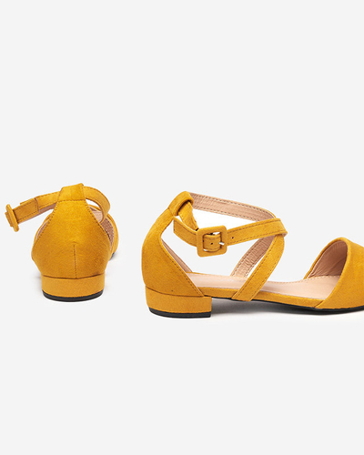 Туфли женские на плоской подошве горчичного цвета Qiumi - Shoes