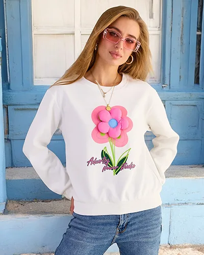 "Royalfashion" Moteriškas plonas megztinis su gėlių raštu