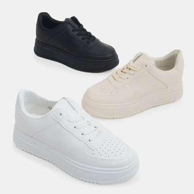 Бежевые женские кроссовки на платформе Silvina