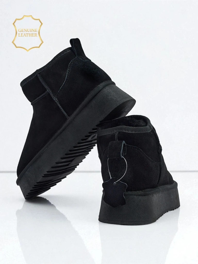 Trumpi a'la sniego batai moterims iš natūralios odos Elunara