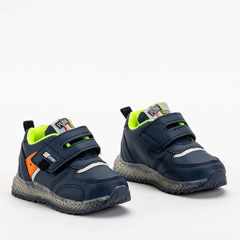 Tamsiai mėlynos ir oranžinės spalvos sportiniai bateliai berniukams Puniso - Avalynė