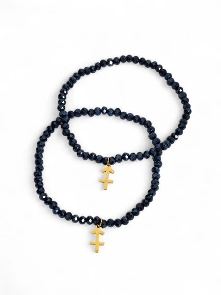 Royalfashion Dwie Bransoletki damskie z zawieszką kotwicy