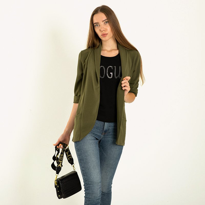 Moteriškas žalias apsiaustas be užsegimo - Drabužiai