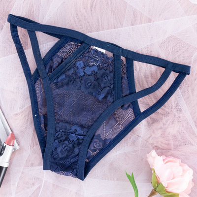 Синие женские кружевные трусы - Нижнее белье