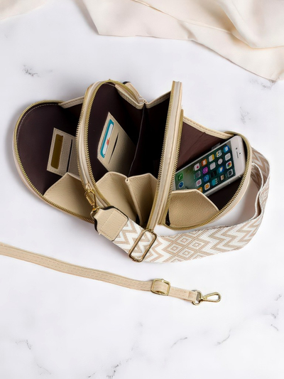 Royalfashion daugiafunkcinė rankinė-piniginė su dirželiu, su dygsniuota kišene