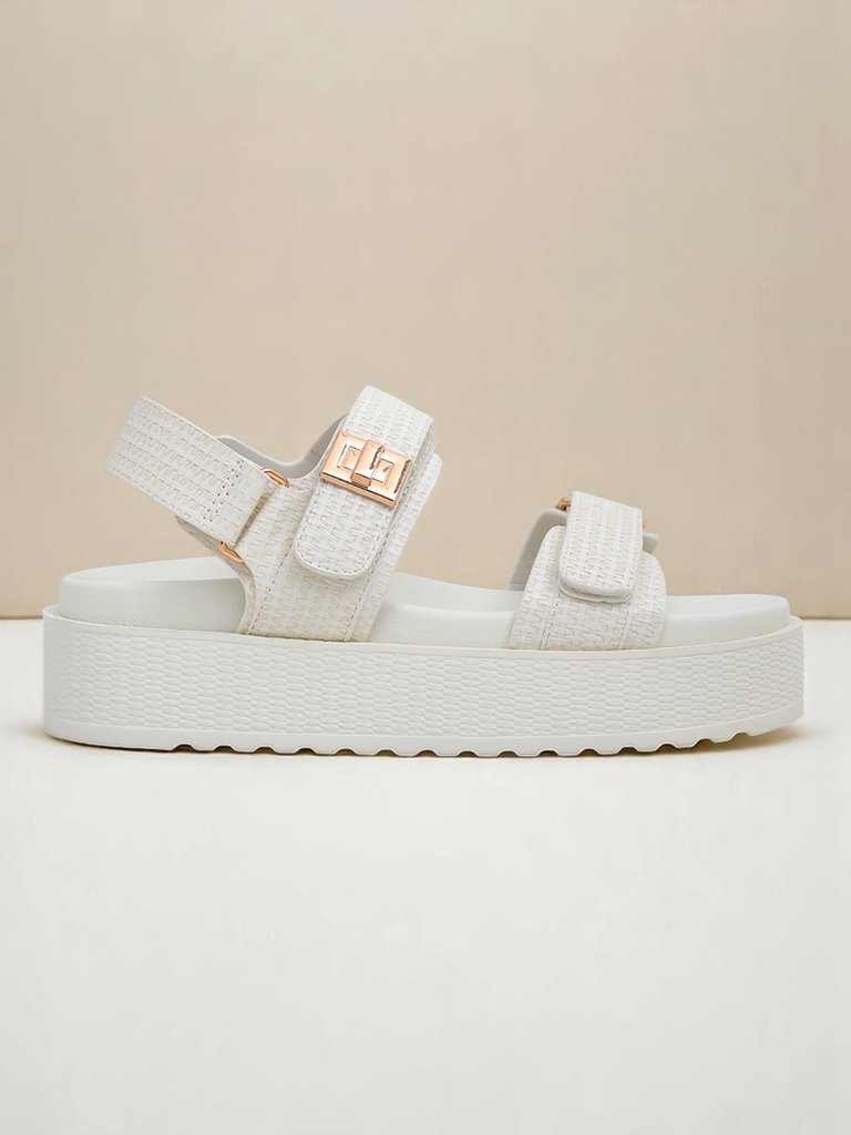 Royalfashion Kallisto – Белые женские сандалии на платформе, искусственная кожа
