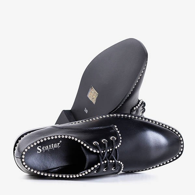 Черные женские полуботинки с орнаментом Limks - Обувь