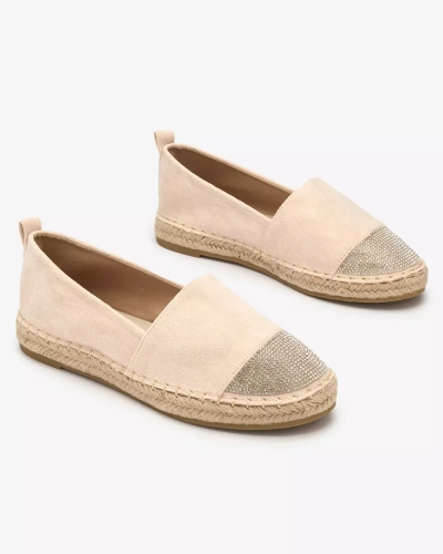 Royalfashion Smėlio spalvos moteriškos espadrilės su cirkonais Iterica
