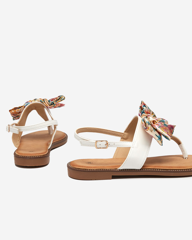 Босоножки женские белые с бантиком Hulub - Обувь