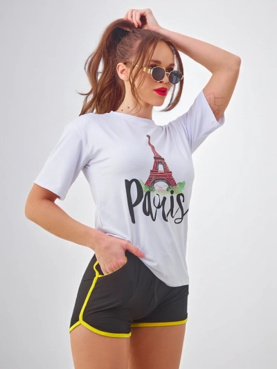 Royalfashion Moteriškas sportinis komplektas su marškinėliais ir šortais Paryžius