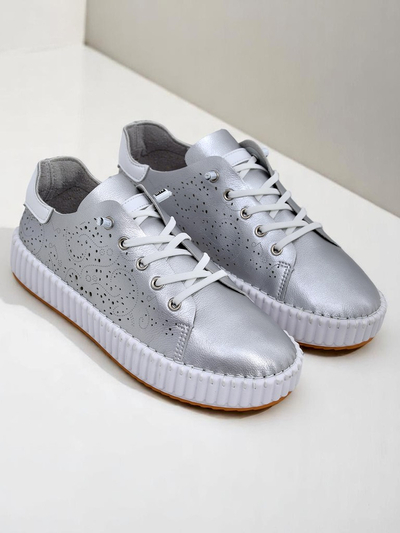 Royalfashion Women's Luna Lace Cutout Sneakers