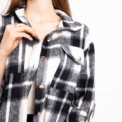 Черная женская рубашка в клеточку