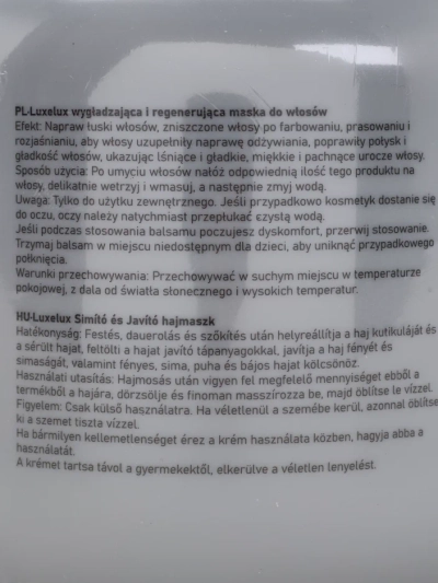 Luxelux plaukų kaukė lūžinėjantiems 800 ml