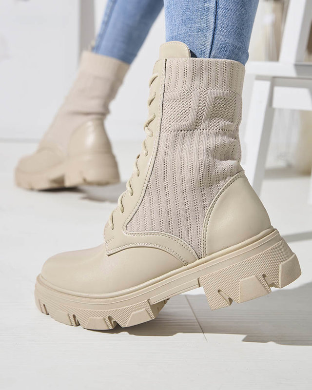 Smėlio spalvos moteriški aukštakulniai a'la bagers Ratica - Avalynė