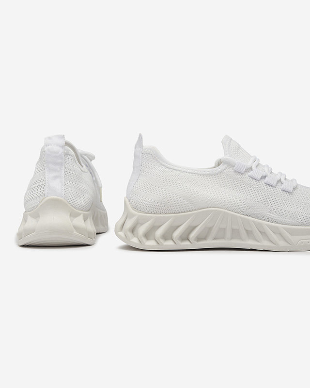 OUTLET Balti moteriški medžiaginiai sportiniai bateliai Acarfi- Avalynė