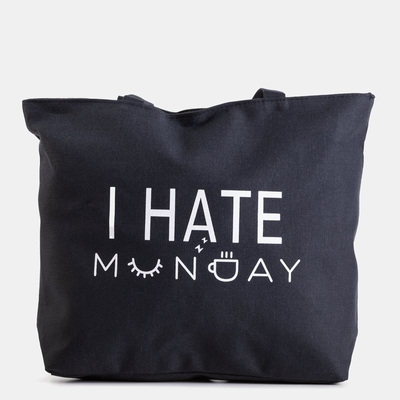 Черная сумка с надписью