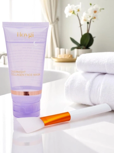 Коллагеновая маска для лица, увлажняющая и омолаживающая, с кисточкой