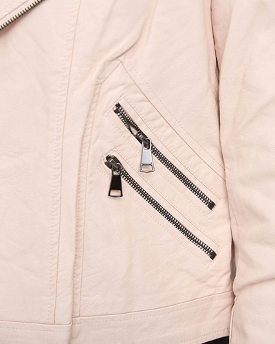 Šviesiai rožinės spalvos moteriška eko odos striukė ramon - Apranga