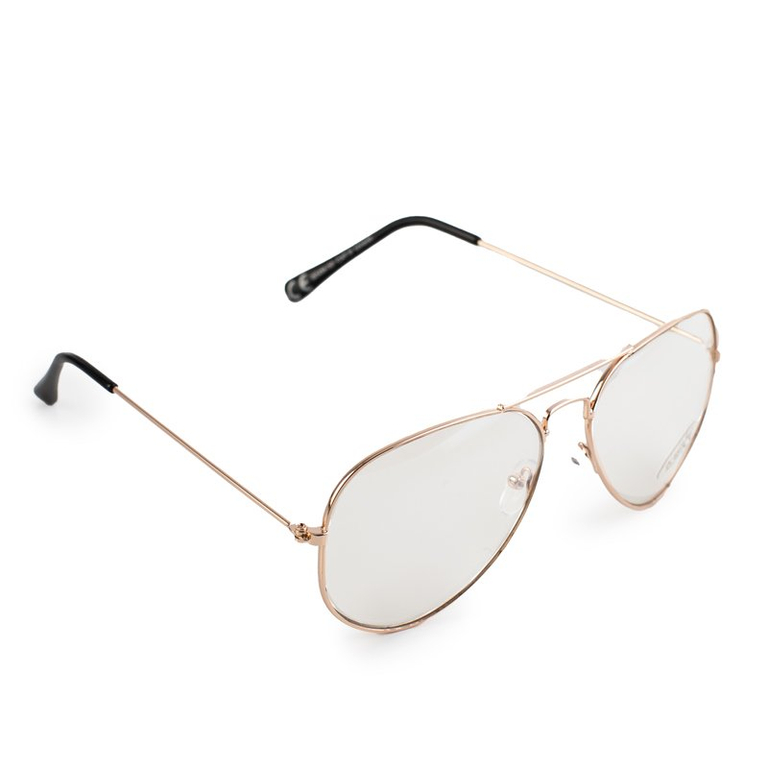 Прозрачные солнцезащитные очки с золотой оправой