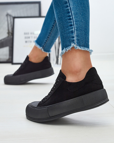 Черные женские кроссовки из эко-замши Zeobic- Footwear