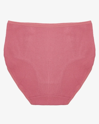 Женские ребристые трусики темно-розового цвета PLUS SIZE - Нижнее белье