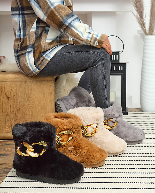 Бежевые женские сапоги-снежки с мехом Sattopa- Footwear