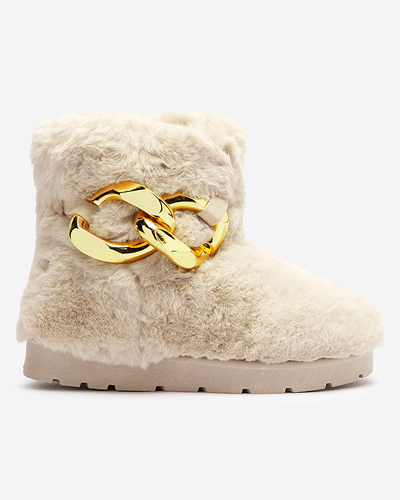 Бежевые женские сапоги-снежки с мехом Sattopa- Footwear