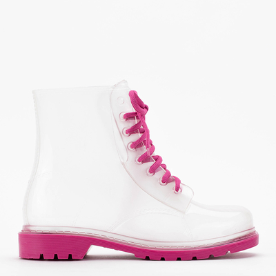 Skaidrūs guminiai maišeliai ant rožinio „Partys-Footwear“ pado