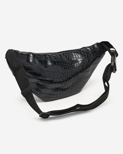 Черная поясная сумка женская с тиснением - Аксессуары