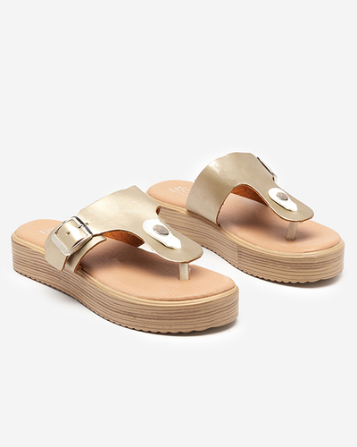 Auksinės moteriškos basutės ant Borico platformos - Avalynė