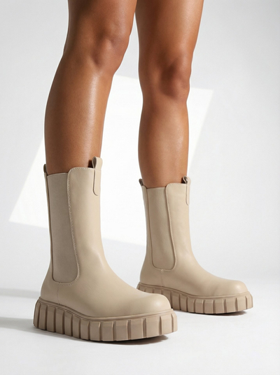 "Royalfashion" Moteriški aukštakulniai batai ecru spalvos "Elicane"