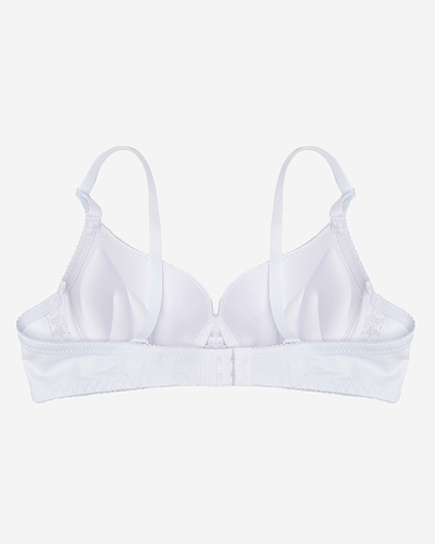 Белый женский бюстгальтер, украшенный кружевом - Нижнее белье