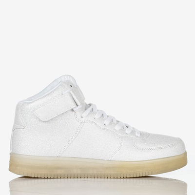 Серебряные детские высокие блестящие кроссовки Cooper - Обувь