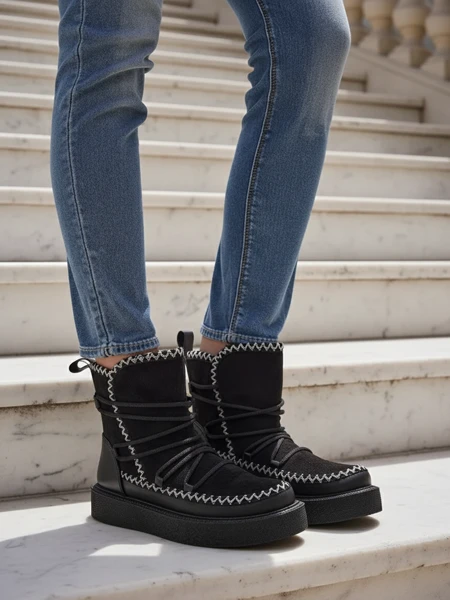 Royalfashion Moteriški aulinukai suvarstyti sniego batai Siozi