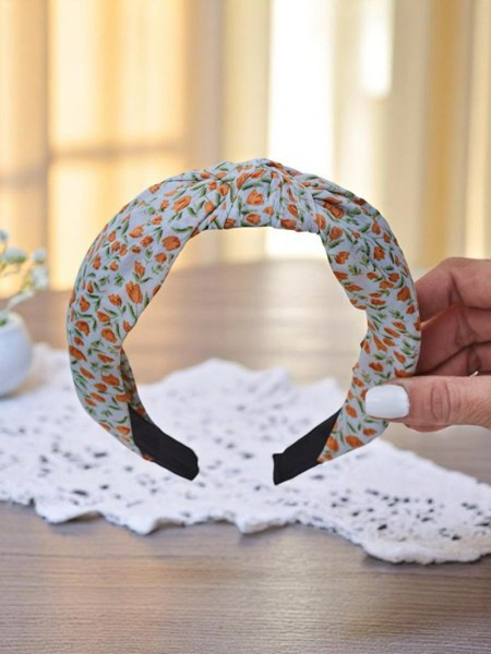 Royalfashion plaukų lankelis su kaspinu, gėlių raštu, Lilia