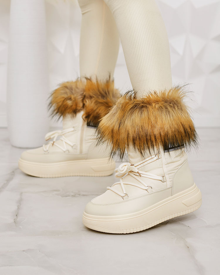 Royalfashion Бежевые сапоги-слипы a'la snow boots for women Gomillo