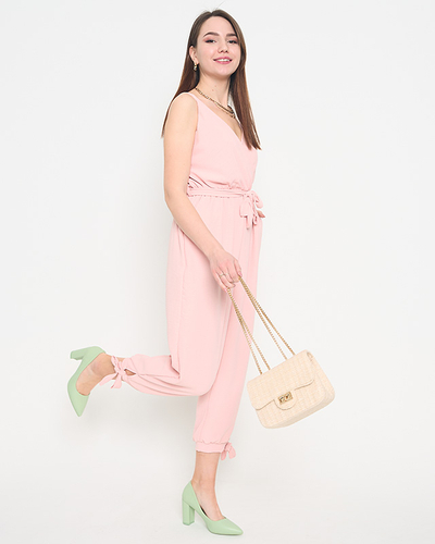 Šviesiai rožinis moteriškas kombinezonas plonomis petnešėlėmis - Drabužiai